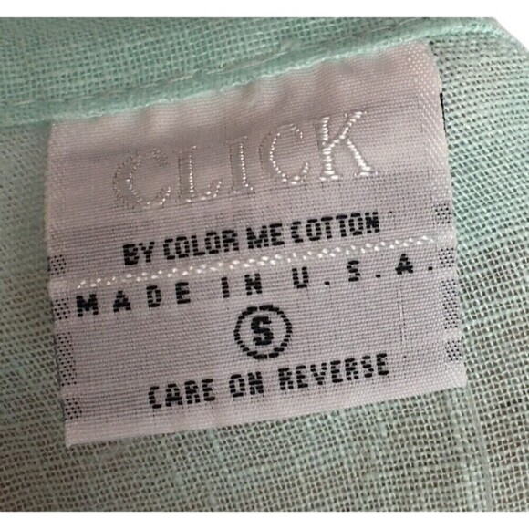 Color Me Cotton CMC Duster Women's Size Small Seafoam Green Linen 3/4 Sleeve - Picture 8 of 8